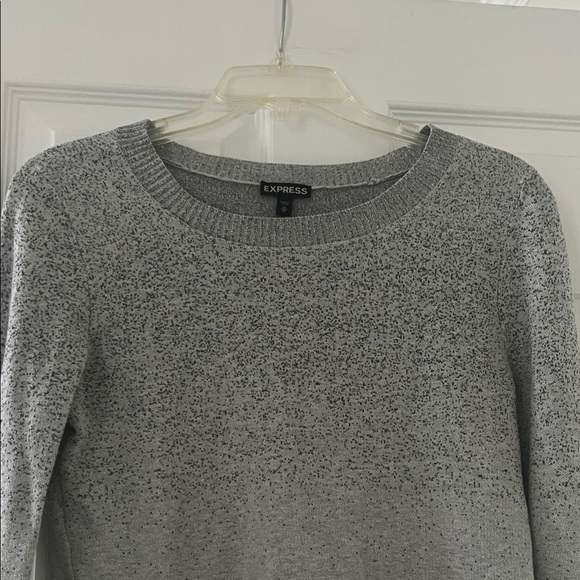 Express Women's Light Gray Crew Neck Sweater - Picture 2 of 5